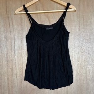 Katwalk Black Rayon Tank Top w/ Bronze Glitter Sparkle XS